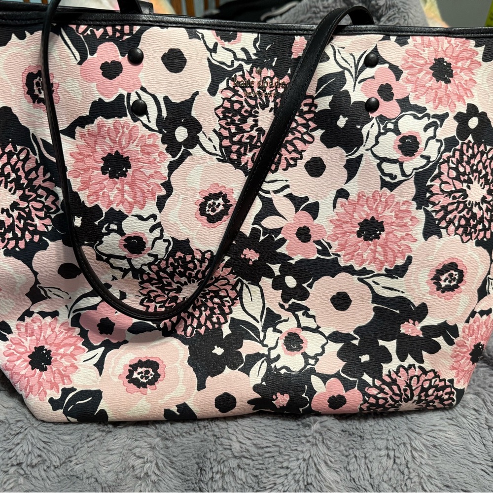 Kate Spade Pink and Black Floral Pattern
